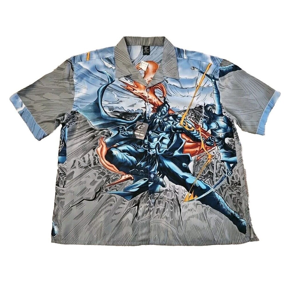 Claudio Nucci Anime Warrior Casual Button Down Front Mens Shirt Size XXL NWT!!!